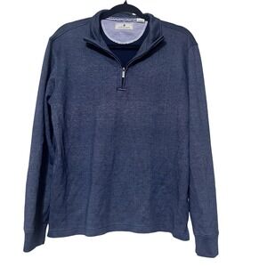 Southern Pine Quarter Zip up Men's  Blue Sweatshirt Long Sleeve Shirt Size M